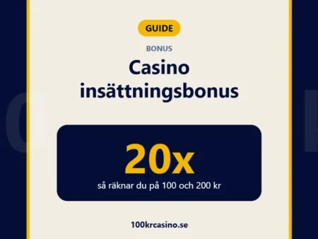 Casino insättningsbonus – så räknar du på 100 och 200 kr