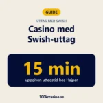Casino med Swish-uttag – uppgiven uttagstid upp till 15 minuter